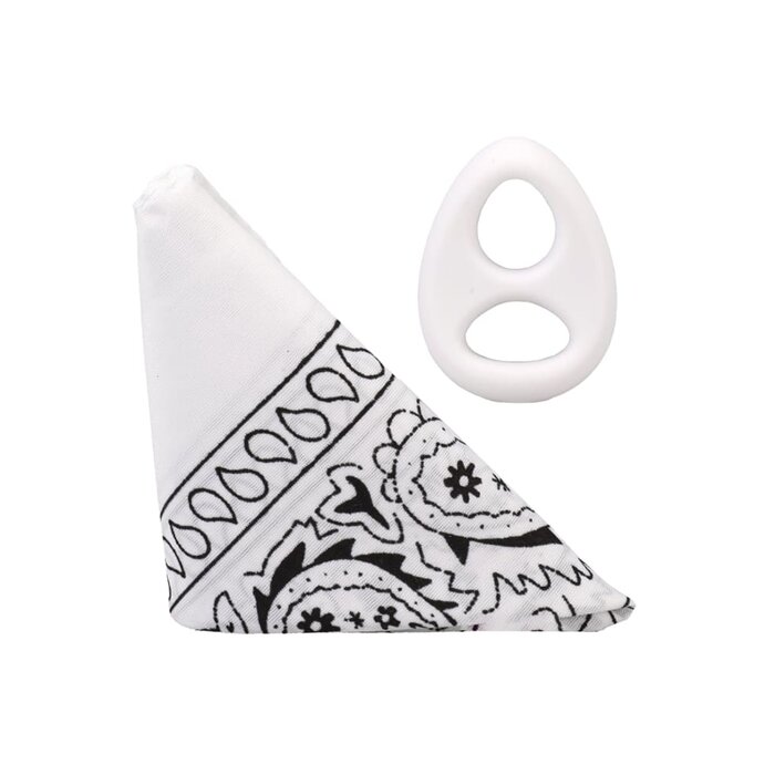ROCK SOLID The Code - Silicone C-Ring with Bandana - White
