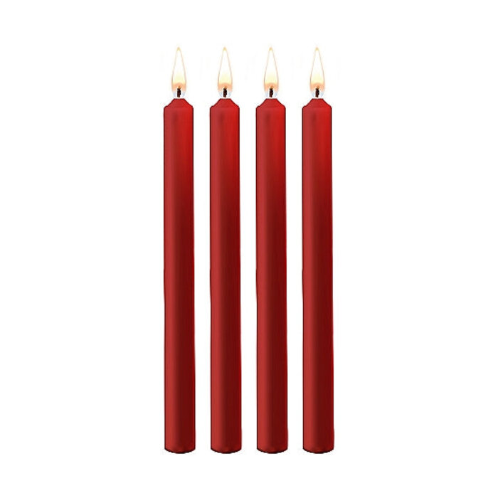 Teasing Wax Candles - Large - 4 Pack - Paraffin - Red
