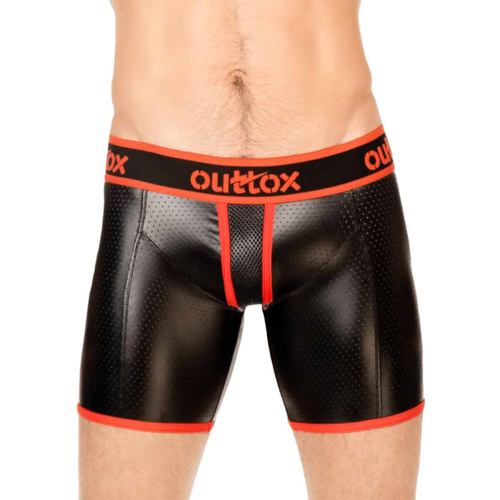 Cycling Shorts with Open Rear in Black & Red