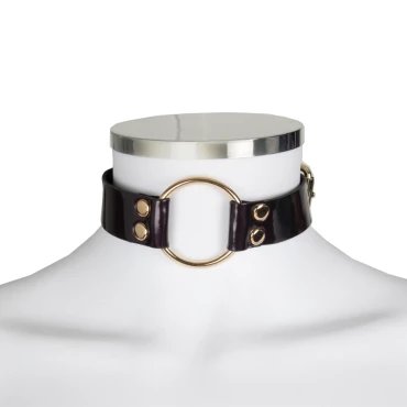 Obsidian Gaze Black & Gold O-Ring Collar