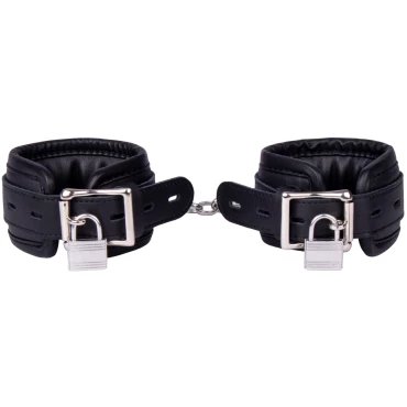 Raven Bridge Black Leather Lockable & Adjustable Handcuffs