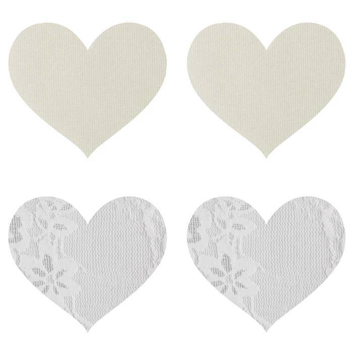 Peekaboos White Heart-Shaped Nipple Pasties (2 Pairs)