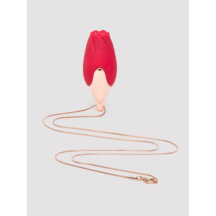 PATINA Rechargeable Vibrating Silicone Rose Necklace - Red