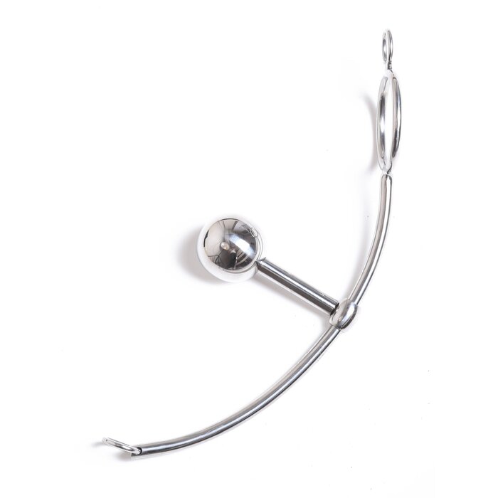 Steel Adjustable Butt Plug with Attached Cock Ring