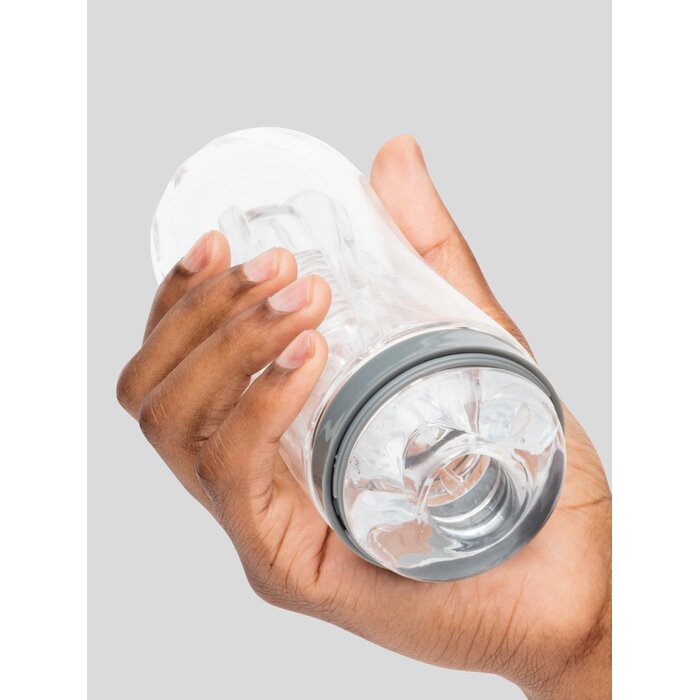 Lovehoney Heads Up Clear Textured Stroker Cup - Clear