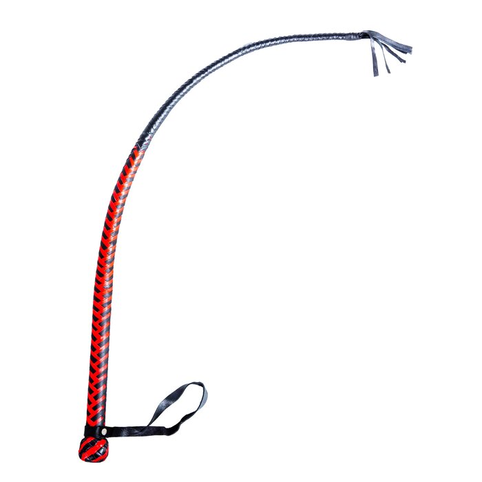 Leather Bull Whip Black/Red