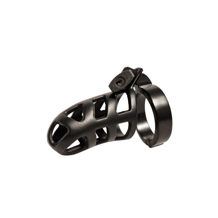 Black Steel Industrial Chastity Cage