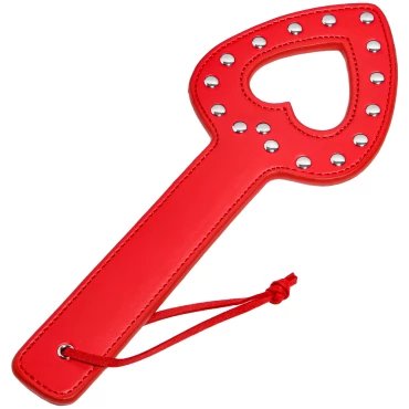 Tough Love Red Studded Heart Paddle - 11.5 Inch