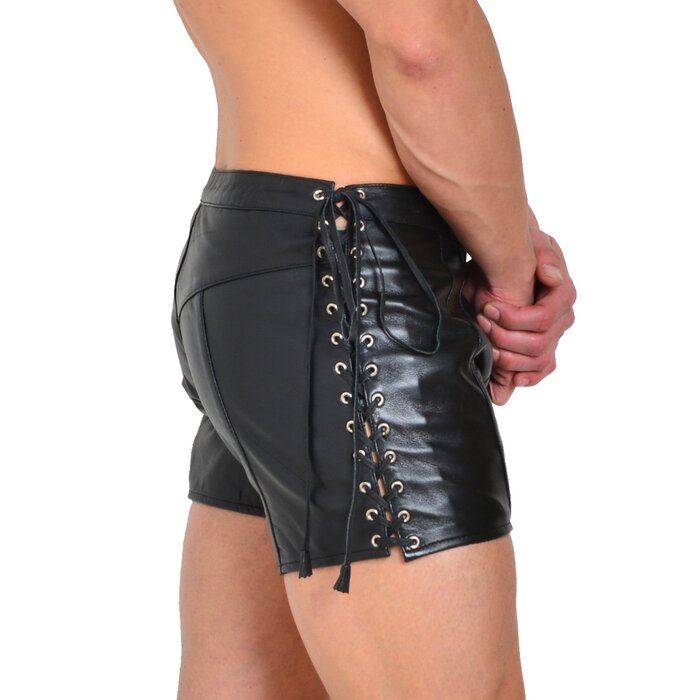 Mayhem Lace-Up Leather Shorts