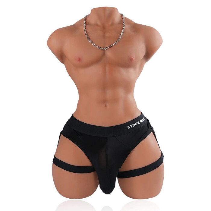 Mark: 33.7LB Realistic TPE Male Sex Doll Torso with Big Dick - Wheat