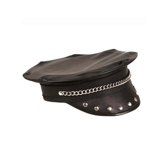 Leather Chain Peak Cap - One Size