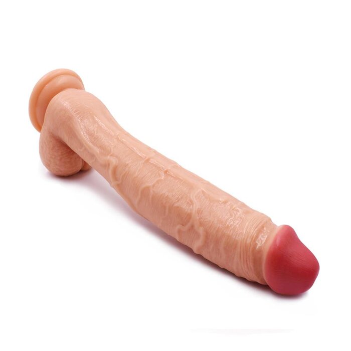 Spanksy My Lover 12-Inch Suction Base Dildo: Realistic Flesh Pleasure Toy