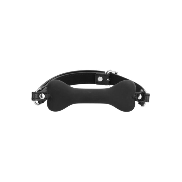 Ouch! Silicone Bone Gag with Adjustable Bonded Leather Straps
