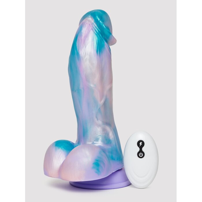 Mythical Fantasy Girthy Remote Control Vibrating Dildo 6.25 Inch - Purple