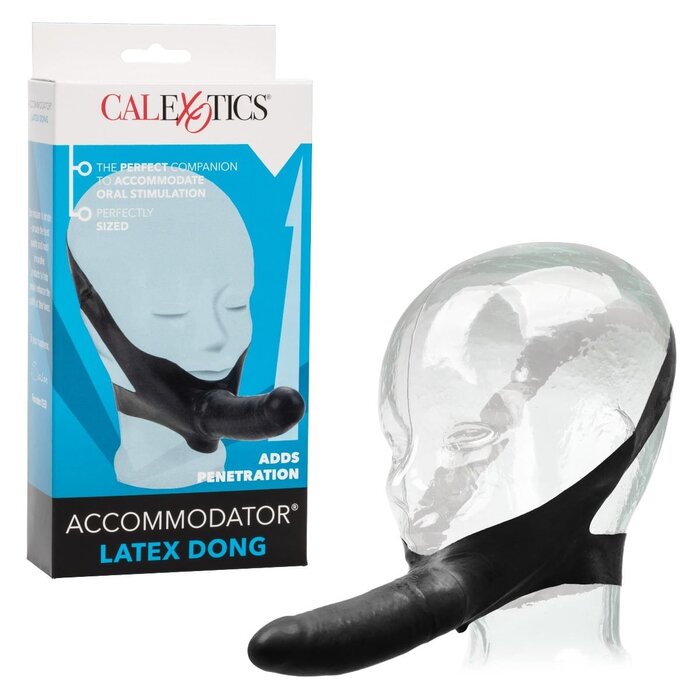 Chin Strap Dildo Latex – The Accommodator (5″ Black)