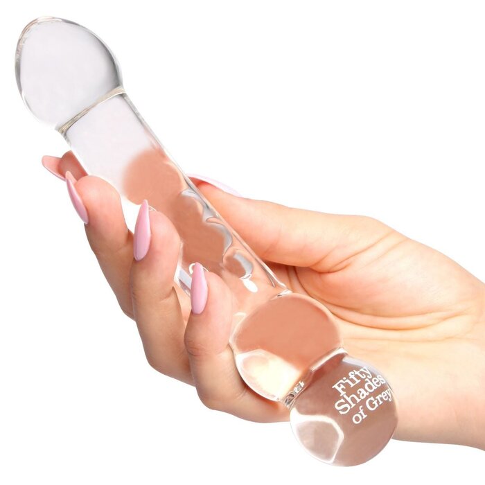 Fifty Shades of Grey Drive Me Crazy Glass Massage Wand: Double Ended G Spot and Internal Stimulation Dildo