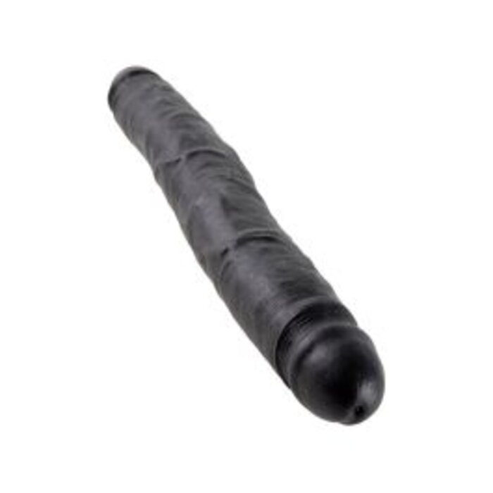 King Cock Realistic Slim Double Ender 12 Inch Dildo - Black