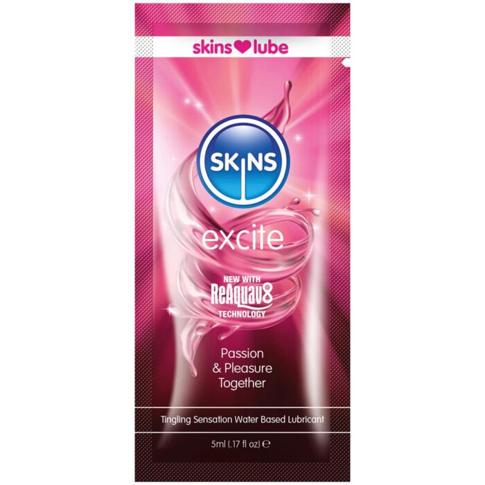 Skins Excite Tingling Water Based Lubricant - 5ml Foil
