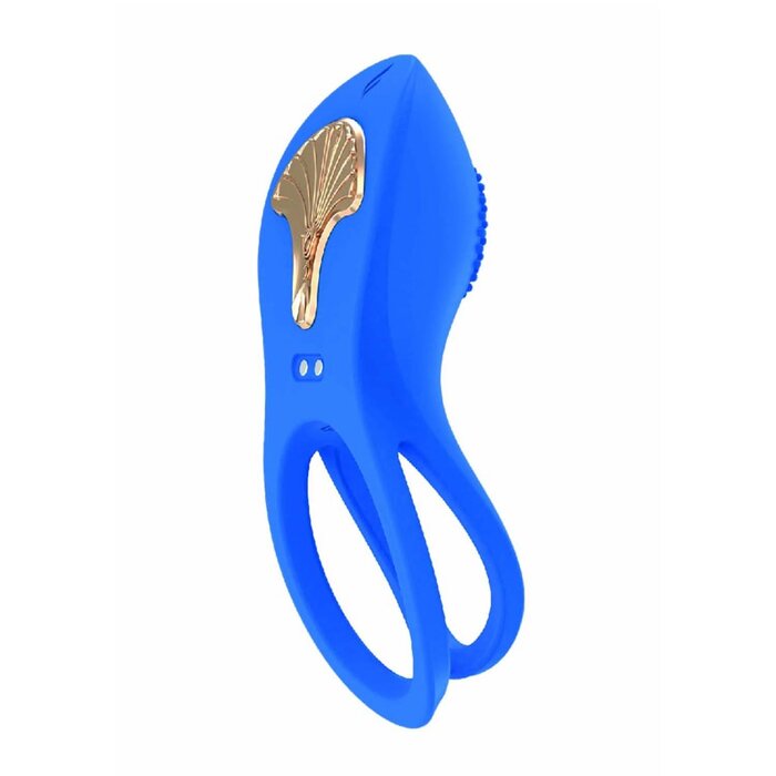 Gold Glam Cock Ring - Blue