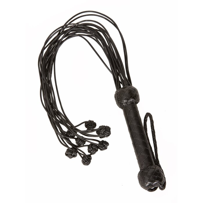 Black Leather Cat-O-Nine Tails Flogger