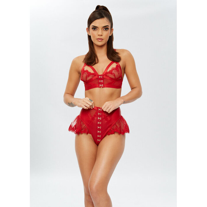 Ann Summers The Extrovert Crotchless Set, Red
