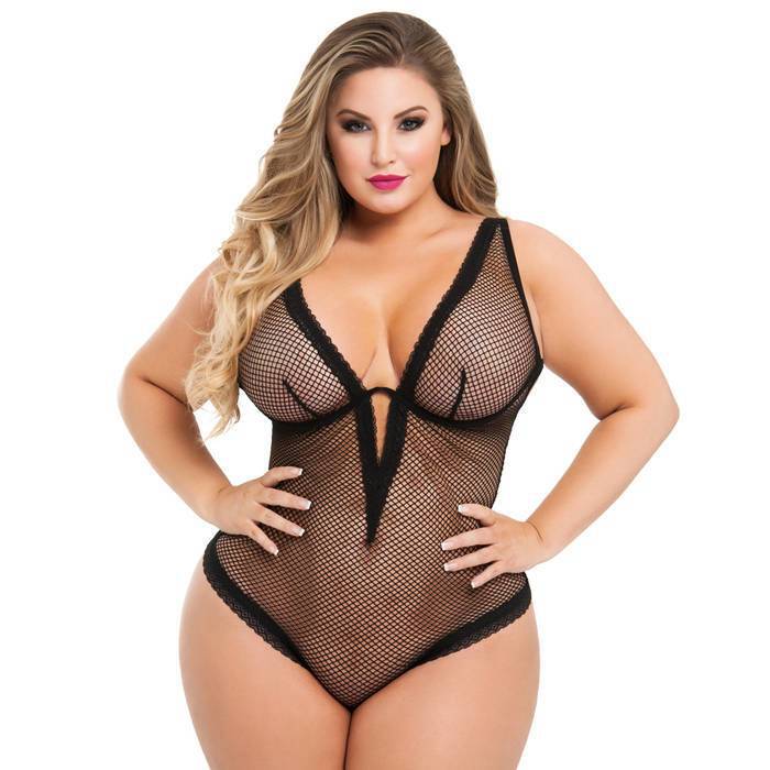 Lovehoney Plus Size Provocatease Black Fishnet Underwired Body