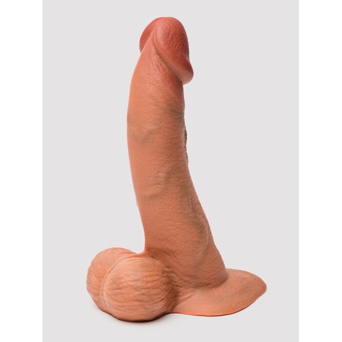 b-Vibe Flesh Tan Slipskin Ultra Realistic Curved 8" Dual Density Dildo - Flesh Tan