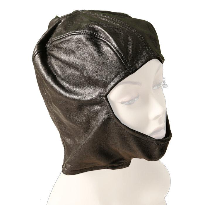 Leather Open Face Hood - One Size