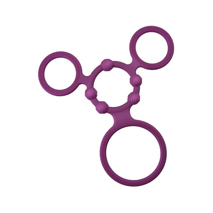 Enhancer Quad Cock Ring - Rubine Red