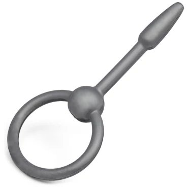Beginners Comfy Silicone Penis Plug with Through-Hole - 7.5cm