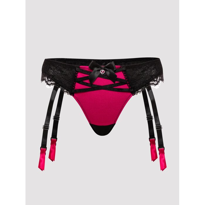 Lovehoney Belle Cherry Suspender Thong - Medium - Black