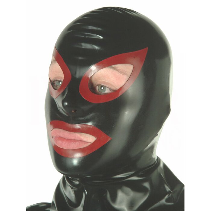 Rubber Hood with Contrasting Red - One Size