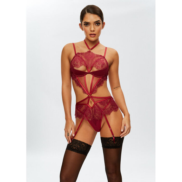 Ann Summers The Danbury Crotchless Body, Burgundy