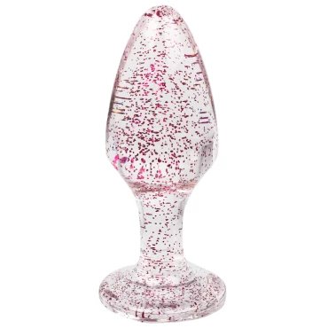 Sweet Cheeks Pink Glitter Acrylic Butt Plug - 4 Inch