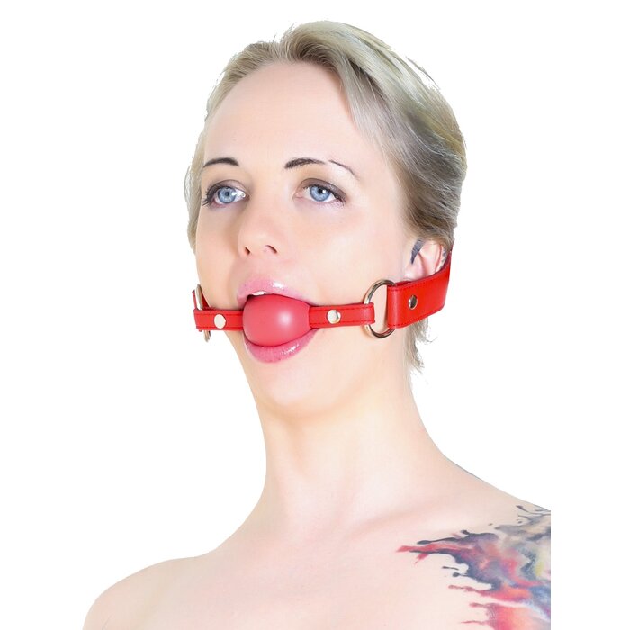 Faux Leather Red Ball Gag