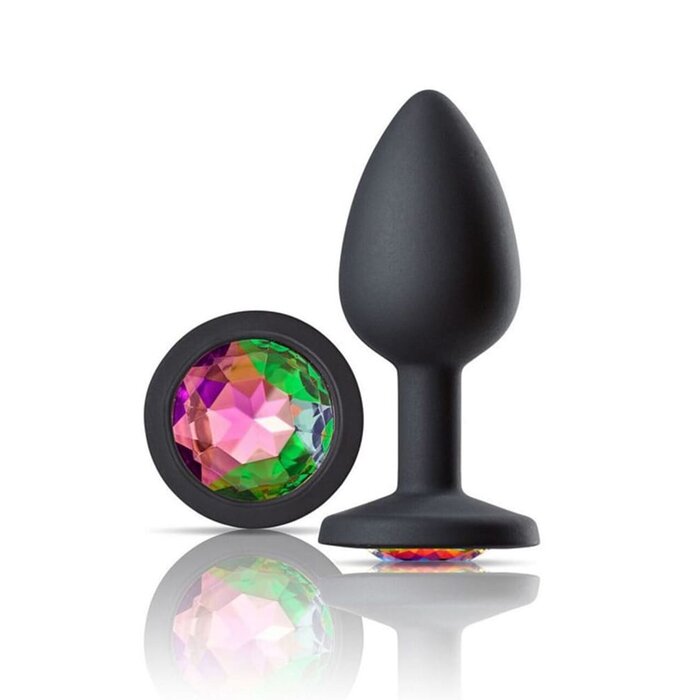 Gems Black Silicone Anal Plug - Small