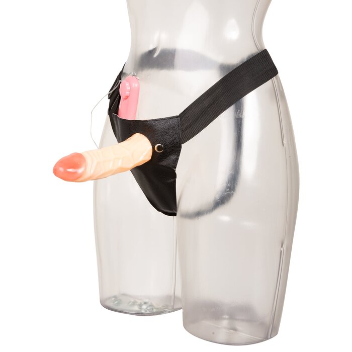 PVC Vibrating Hollow Strap On - One Size