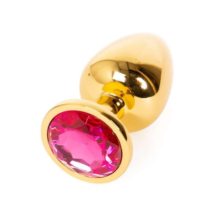 Large Butt Plug Gold Ruby