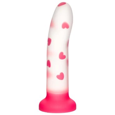 First Love Pink Silicone Heart Dildo – 7 Inch