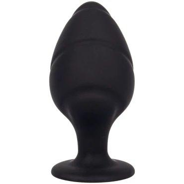 Sultry Swirl Black Silicone Butt Plug - 3.5 Inch