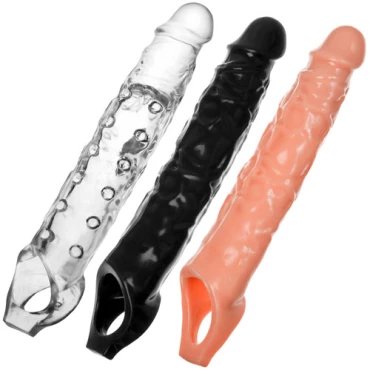 Vortex 3 Inch Penis Extension Sleeve With Ball Ring - BLACK