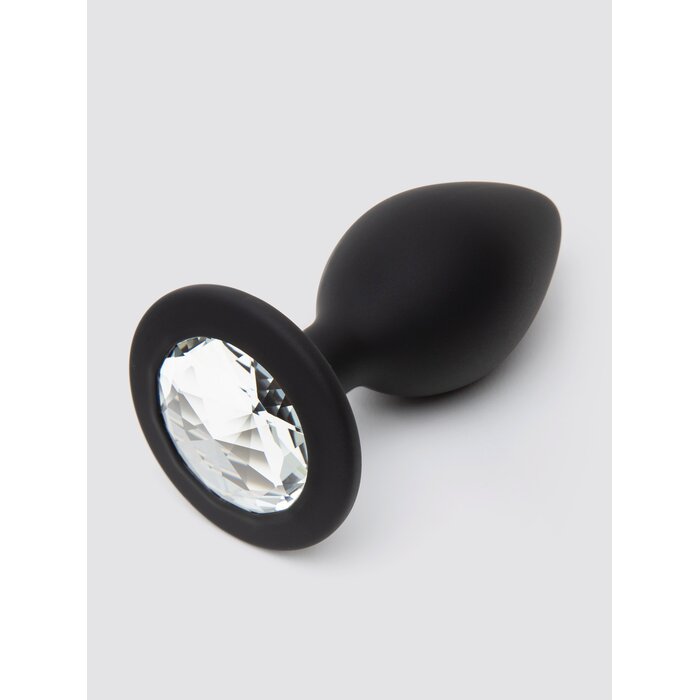 Lovehoney Jewelled Silicone Medium Butt Plug 3.5 Inch  - Black