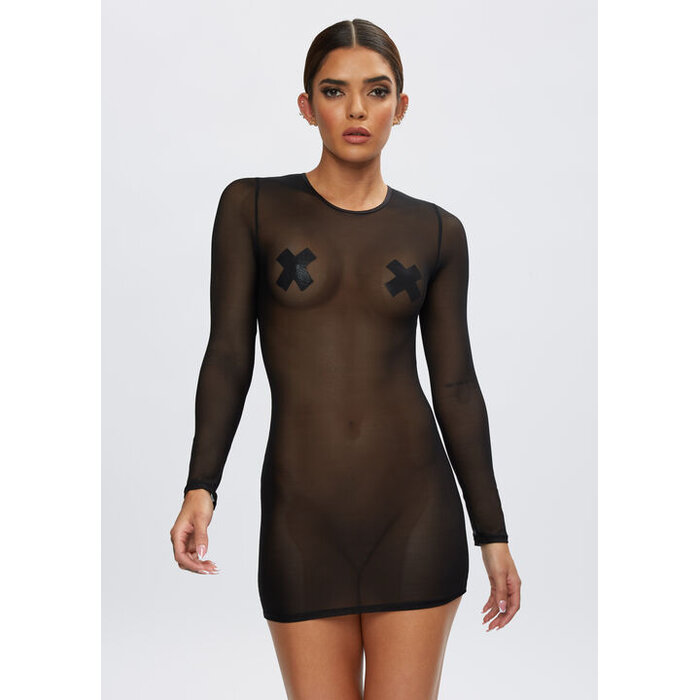 Ann Summers Visionary Long Sleeve Mini Dress, Black