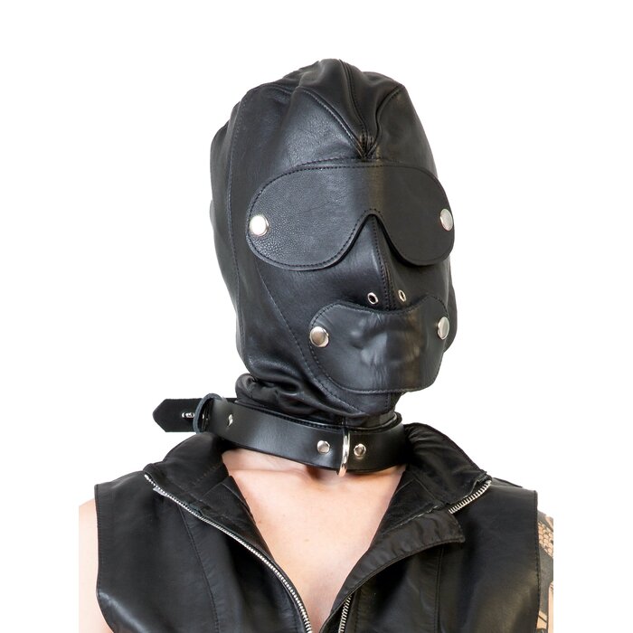 Leather Locking Slave Hood