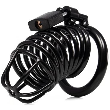 Torment Cockscrew Black Stainless Steel Adjustable Chastity Cage