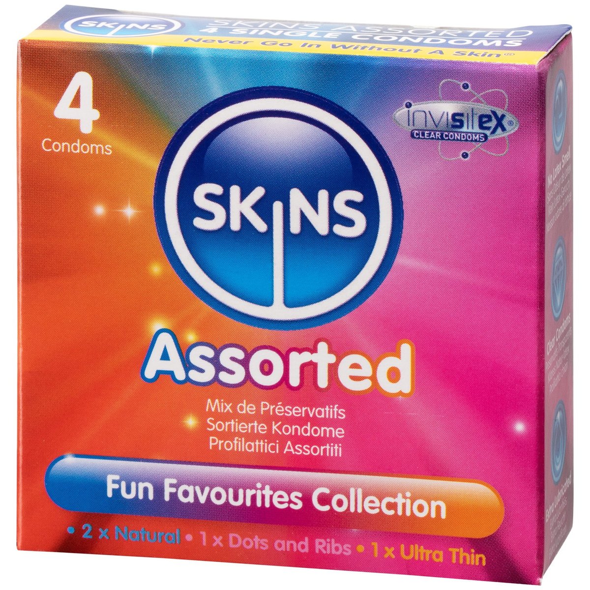 Skins Assorted Condoms 4 Pack - Black