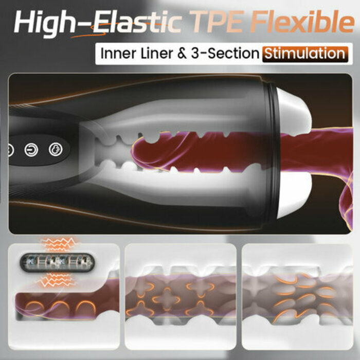 【#1 Choice】SolaceX - 9 Suction 10 Vibration Male Masturbator Automatic Strong Suction Soft TPE Realistic Texture Male St