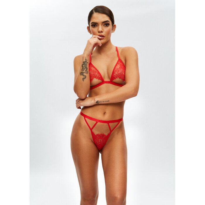 Ann Summers Tempting Crotchless Set, Red