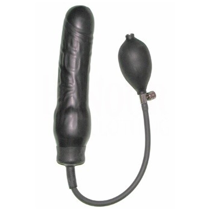 Moulded Rubber Pump Up Black Dildo