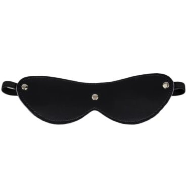 The Silent Gaze Black Leather Studded Blindfold